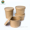 Biodegradável descartável 16 oz Kraft Paper Bowl de papel ecológico